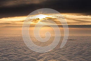 The top of the mountain the sea of clouds