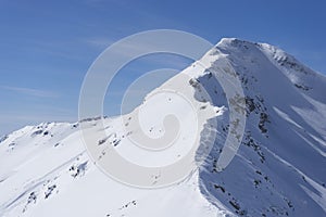 The top of mountain at sunny day