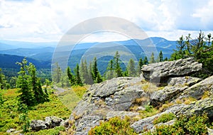 Top of mountain Svaroh in the national park Sumava, Czech Republic.