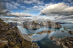 On top of mt.Reinebringen in Moskenes, lofoten islands.