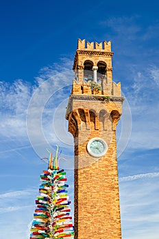Top of Murano clock tower Torre dell`Orologio photo