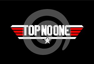 Top No One typography monogram. No one top typography