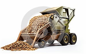 Top-Notch Wood Chipper Machinery isolated on transparent background. photo