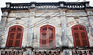 Top of old building in Hoi An, Vietnam