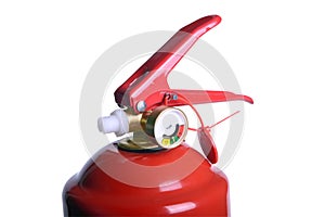 Top part of the red fire extinguisher