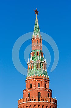 Top part of Vodovzvodnaya tower of Moscow Kremlin photo