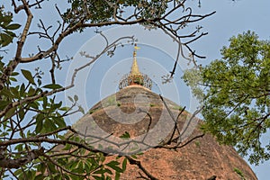 Top of Paya Gyi Stupa at Sri Ksetra Pyu Ancient City in Pyay, Myanmar