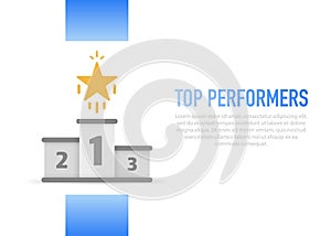 Top Performers. Website template designs. Vector illustration.