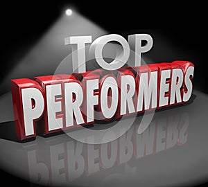 Top Performers Words Stage Recognize Best Workers Performance photo