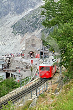 The top railway station on Montenvers (Mer de Glace), France