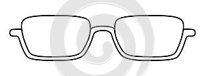 Top Rimless frame glasses fashion accessory illustration. Sunglass front view for Men, women, unisex silhouette style