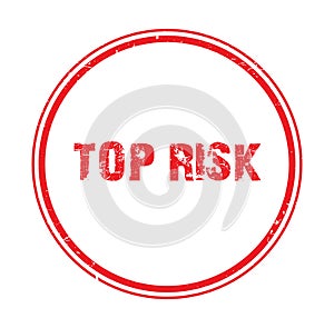 top risk stamp on white