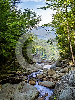 The top of Roaring Fall in Adirondack mountains