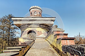 The top of The Ruin Tower in the Catherine Park in Tsarskoye Selo.