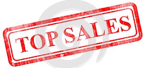 Top sales seal red white for background - 3d rendering