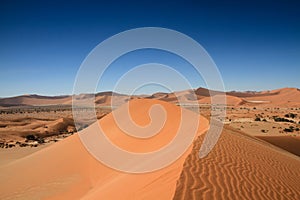 On the top of the sand dune