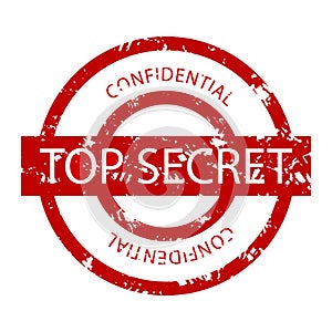 Top secret confidential rubber stamp