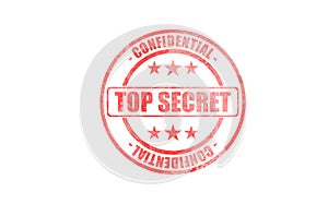 TOP SECRET, confidential stamp isolated on white background