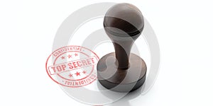 TOP SECRET, confidential stamp isolated on white background. 3d illustration