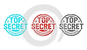 Top secret confidential stamp and stamping