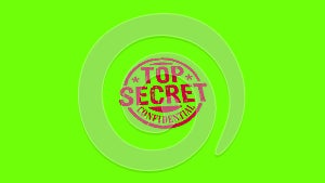 Top secret confidential stamp and stamping isolated animation