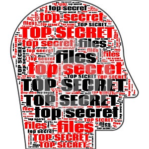 Top Secret Conspiracy Files Abstract Background Text Shapes