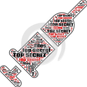 Top Secret Conspiracy Files Abstract Background Text Shapes