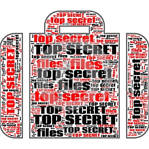 Top Secret Conspiracy Files Abstract Background Text Shapes