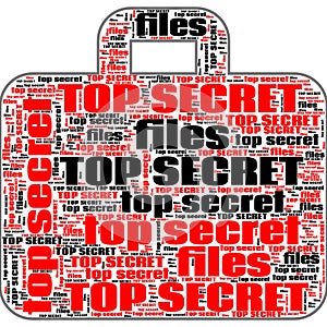 Top Secret Conspiracy Files Abstract Background Text Shapes