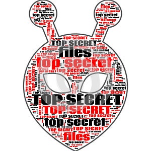 Top Secret Conspiracy Files Abstract Background Text Shapes