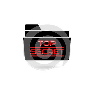 Top secret file and folder icon, logo, sign