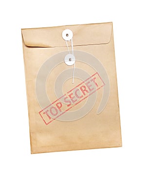 Top Secret package isolated over a white background.