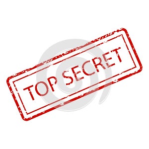 Top secret rubber stamp seal, confidential documents and classified information, secrecy and private files