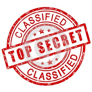 Top secret stamp. Red top secret classified stamp icon. photo