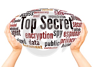 Top Secret word cloud hand sphere concept