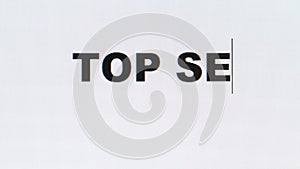 Top Secret Word typed on Computer Screen closeup 4k video