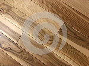 Top shoot of diagonal staggered look of the modern maple hardwood floor. photo