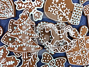 Top shot of gingerbread Christams decoration