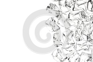 Top shot ice cubes on white with space. clipping path