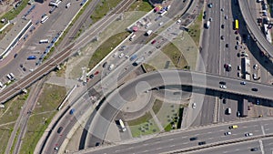 Top shot of a modern industrial overpasses and bridges.