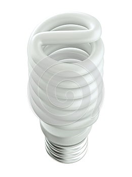 Top Side view of Energy efficient light bulb isolated