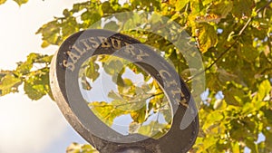 Top of Sign Post with Salisbury City cast in iron