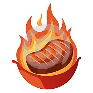 A top sirloin steak flame broiled on a barbecue shallow depth of field. with copy space image. Place for adding text or design photo