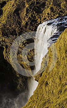 Top of Skogafoss waterfall Iceland