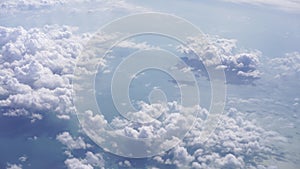 Top of sky view with white cloudy from airplane view