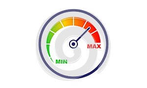 Top speed on speedometer vector design