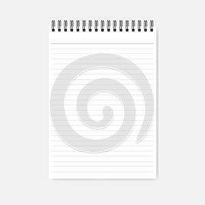 Top spiral lined A4 diary  realistic vector mockup