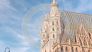 St. Stephen's Cathedral timelapse, the mother church of Roman Catholic Archdiocese of Vienna, Austria photo