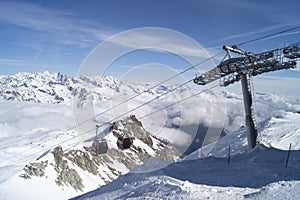 Top station of cablecar in Alps photo