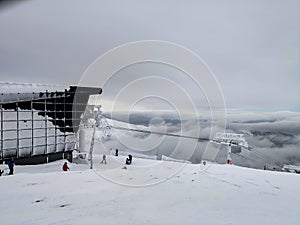 Top station of jasna ski resort in Slovakia